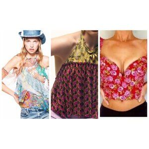 Zara Sheer Colourful Cropped Top Bundle L  NWT